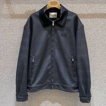 Miu Miu Mohair Wool Jacket Grey2025 MIU090334 (QI-250903048)