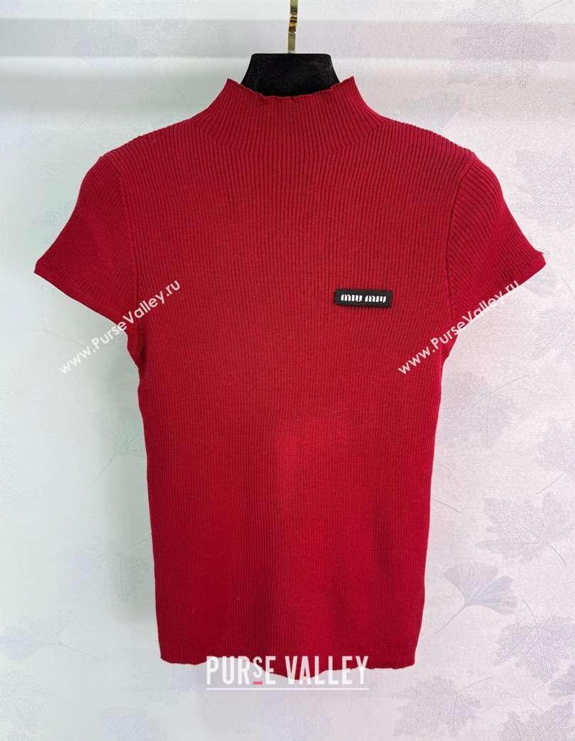 Miu Miu Wool Top Red 2025 MIU090302 (QI-250903003)
