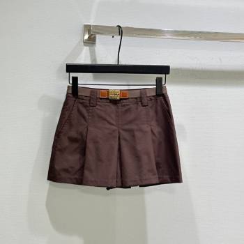 Miu Miu Coco Brown Mini Skirt 2025 MIU090311 (QI-250903011)