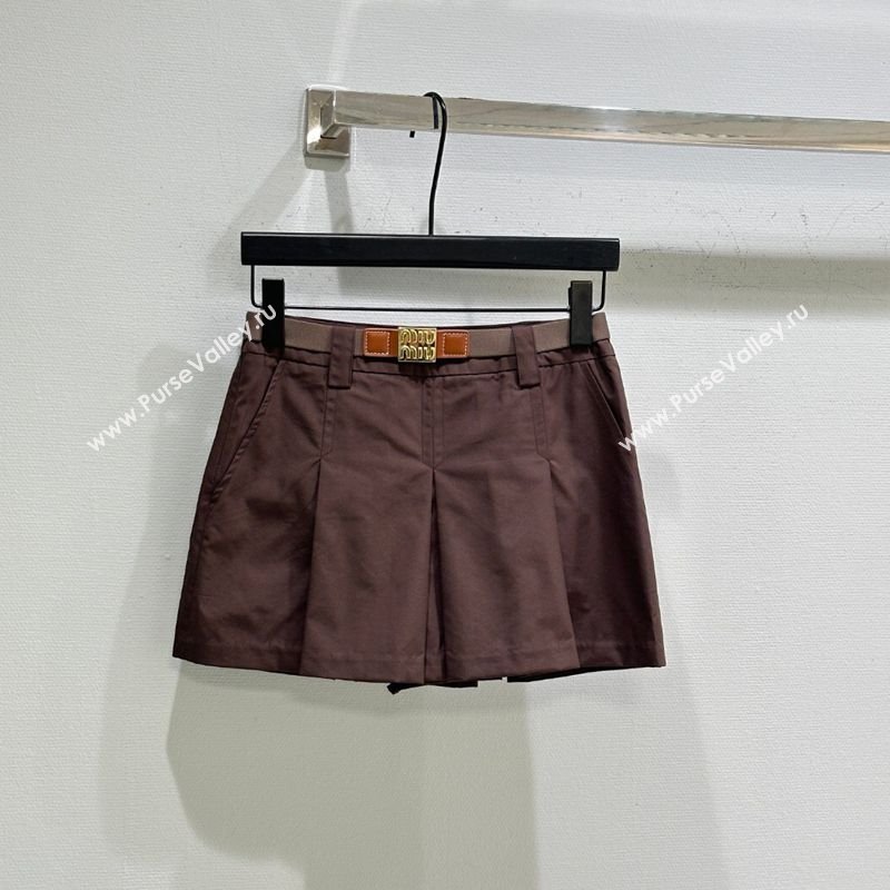 Miu Miu Coco Brown Mini Skirt 2025 MIU090311 (QI-250903011)