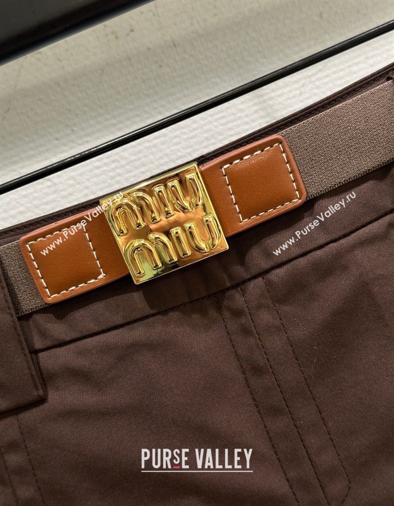 Miu Miu Coco Brown Mini Skirt 2025 MIU090311 (QI-250903011)