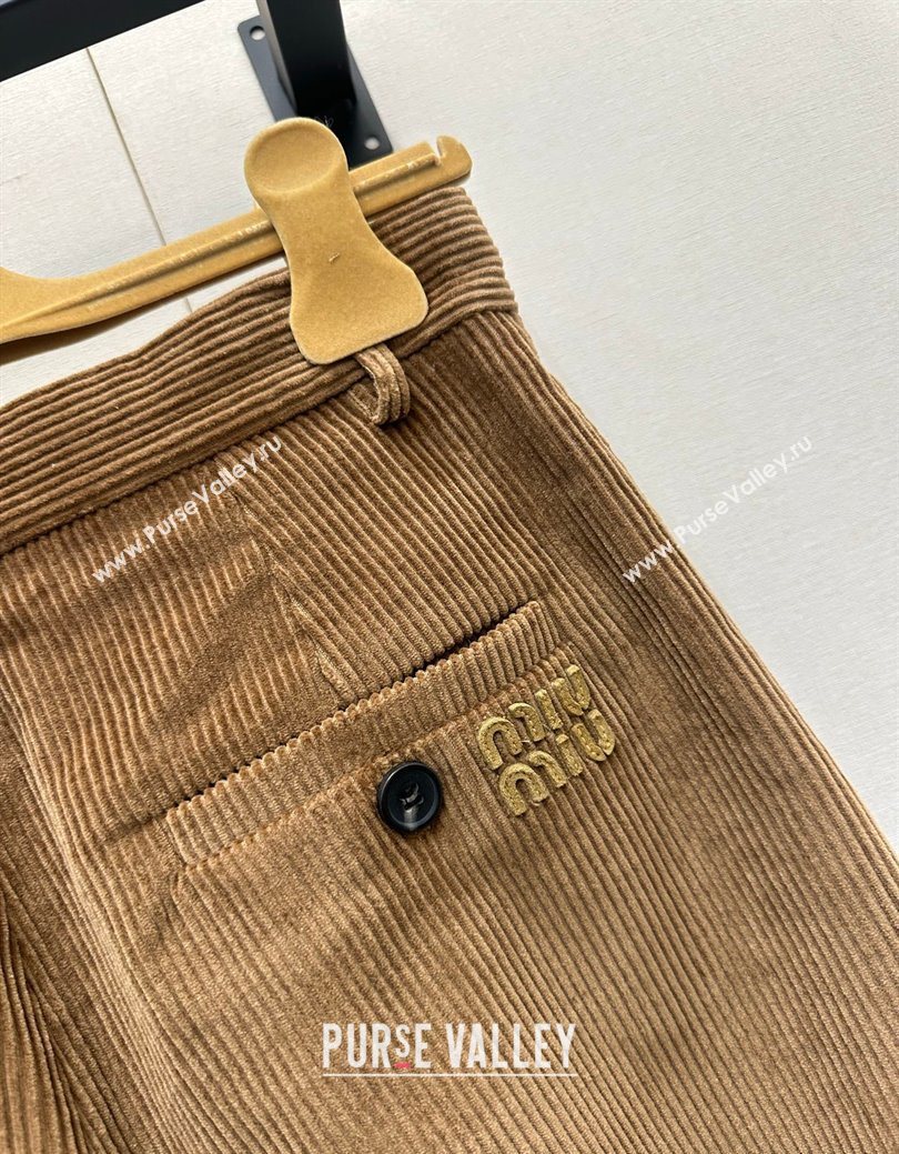 Miu Miu Corduroy Jacket and Shorts Set Brown 2025 MM122505 (QI-251225010)