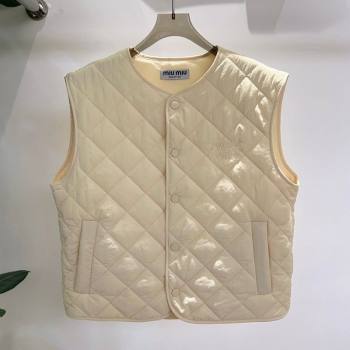 Miu Miu Quilted Vest White 2025 MM122512 (QI-251225023)