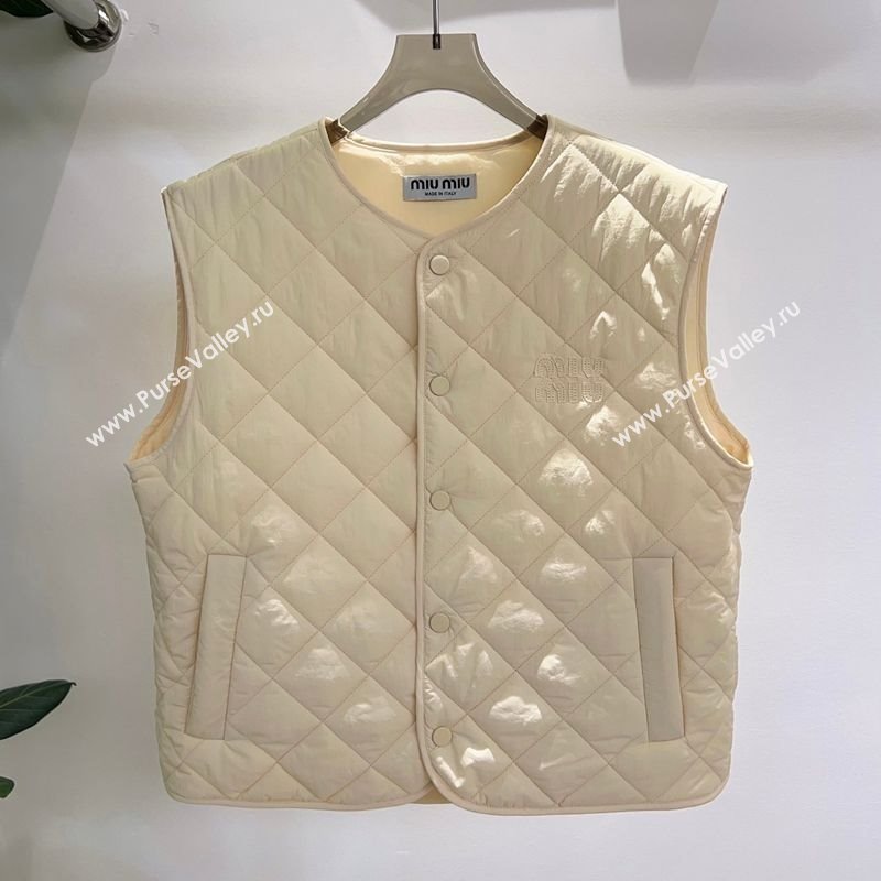 Miu Miu Quilted Vest White 2025 MM122512 (QI-251225023)