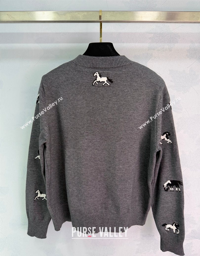 Miu Miu Embroidered Cardigan Grey 2025 MM122514 (QI-251225031)