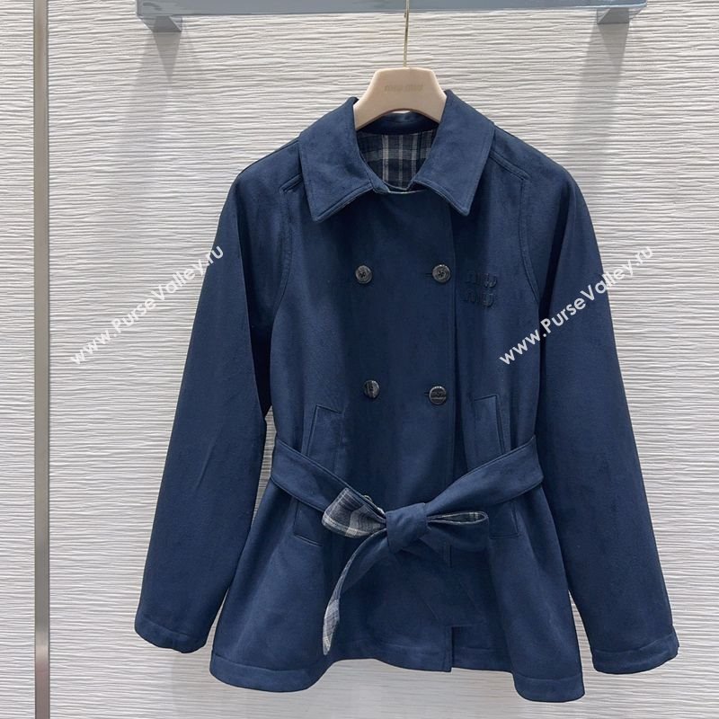 Miu Miu Reversible Coat Blue 2025 MM122515 (QI-251225035)