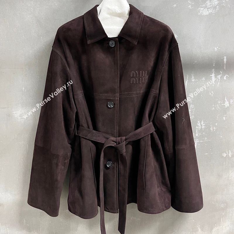 Miu Miu Suede Jacket Dark Brown 2026 0310 (QI-260310008)