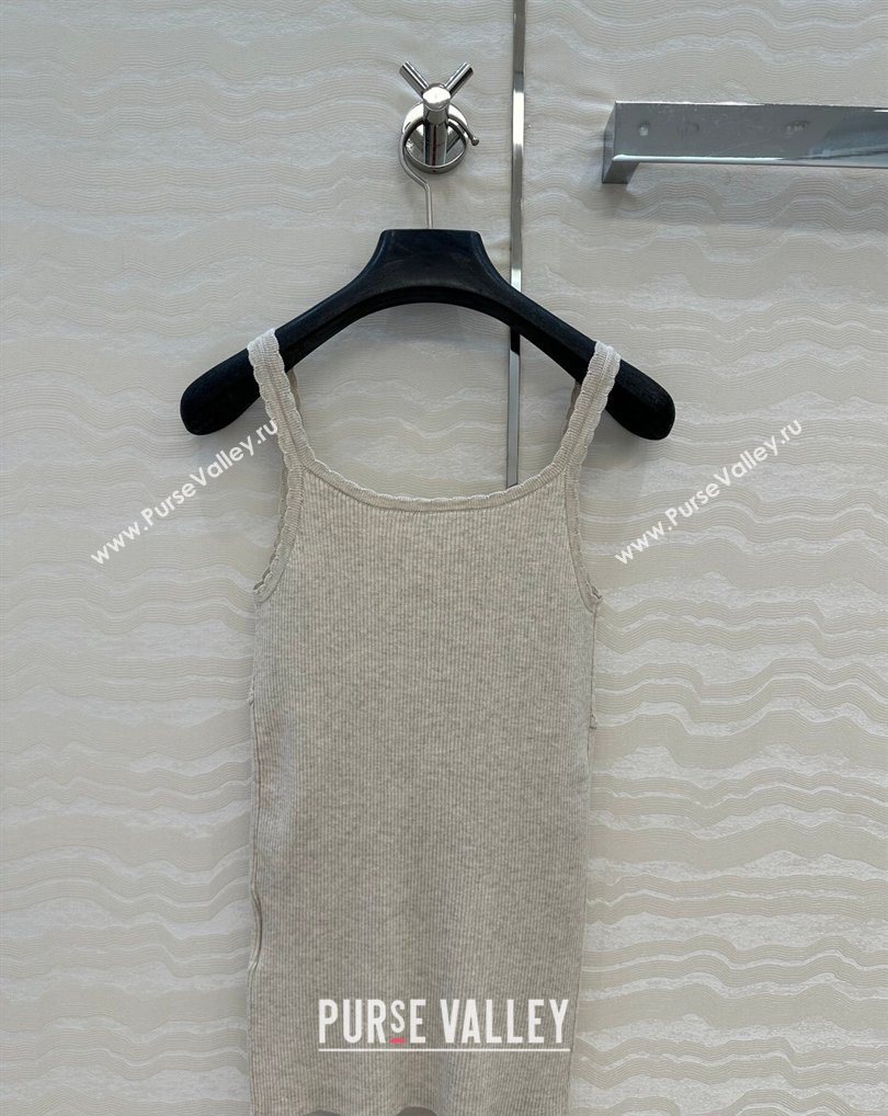 Miu Miu Cotton Knit Long Vest Grey 2026 MM031007 (QI-260310029)