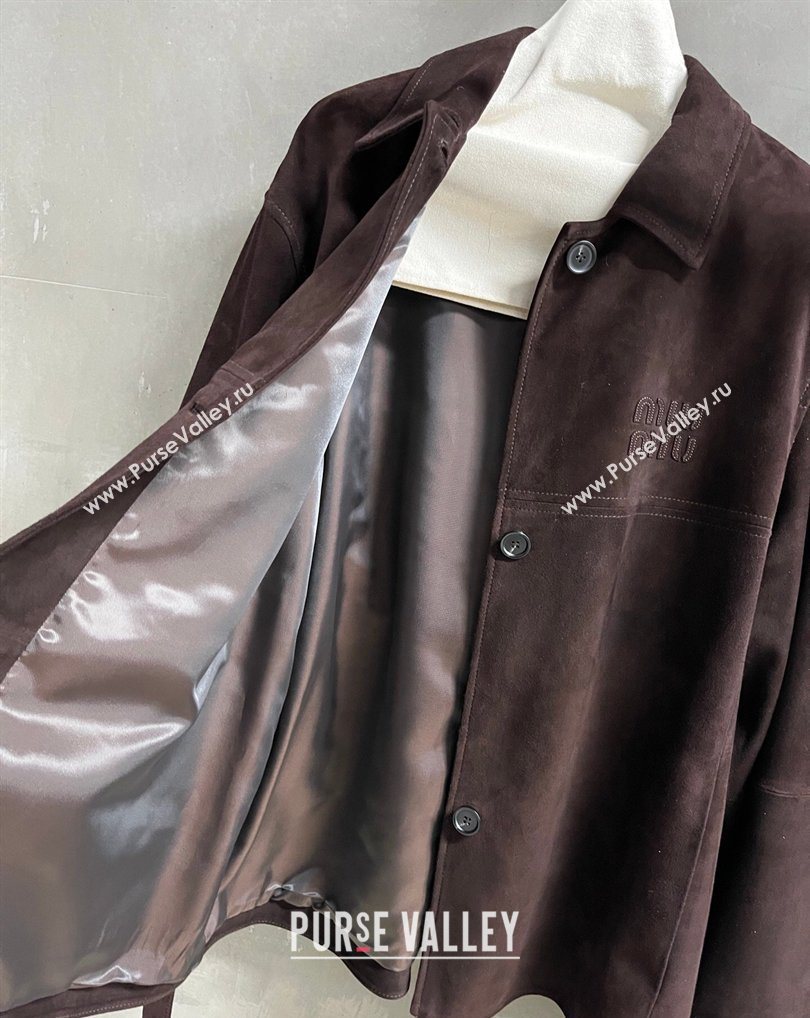 Miu Miu Suede Jacket Dark Brown 2026 0310 (QI-260310008)