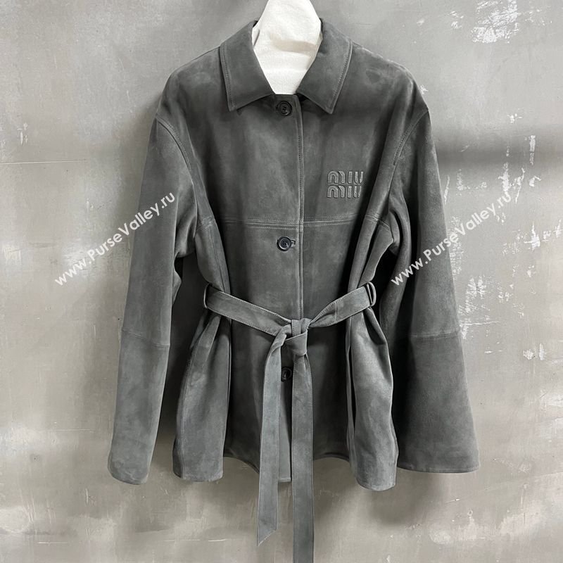 Miu Miu Suede Jacket Grey 2026 0310 (QI-260310009)