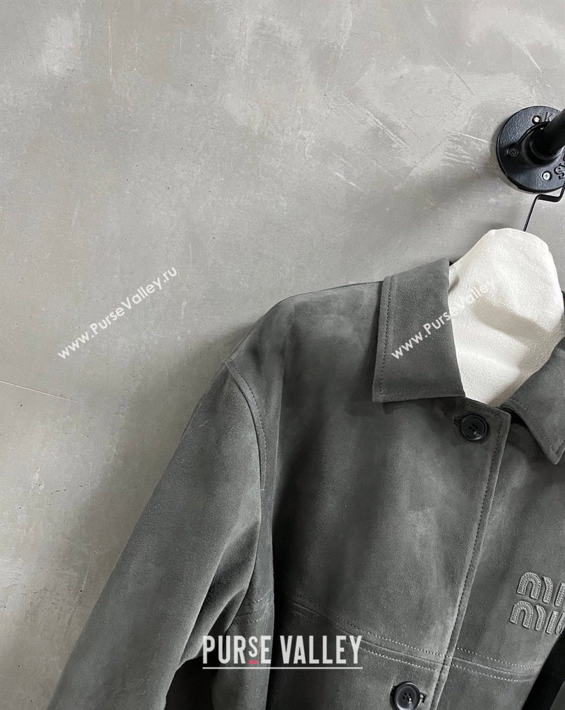 Miu Miu Suede Jacket Grey 2026 0310 (QI-260310009)