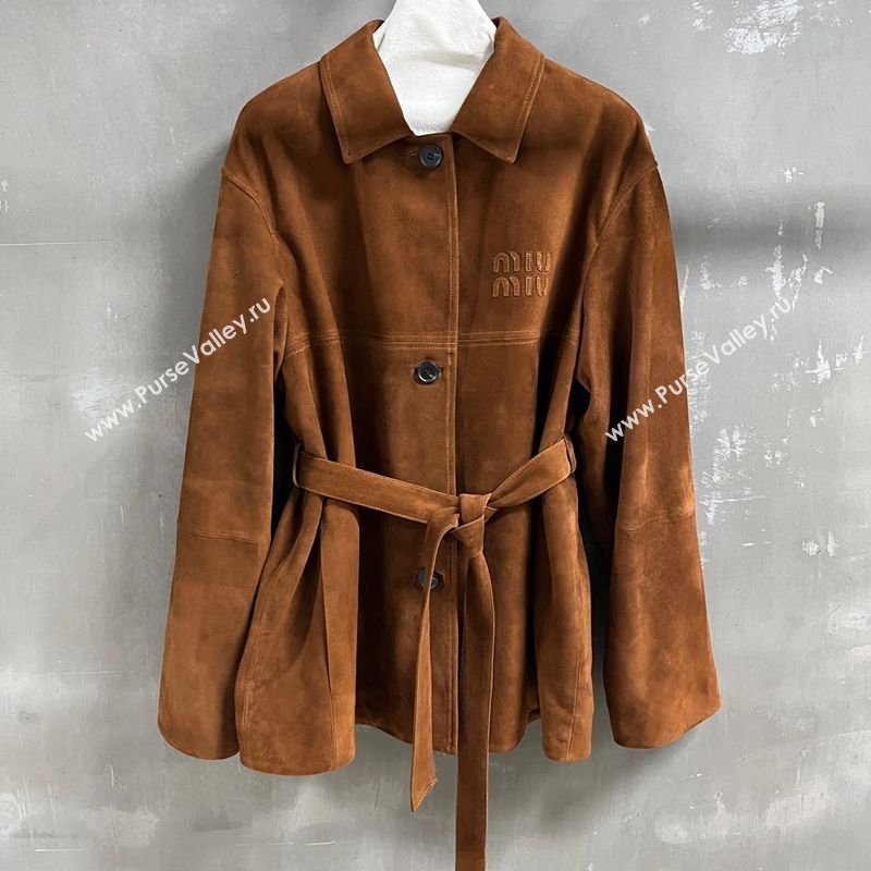 Miu Miu Suede Jacket Gold-Tone 2026 0310 (QI-260310010)