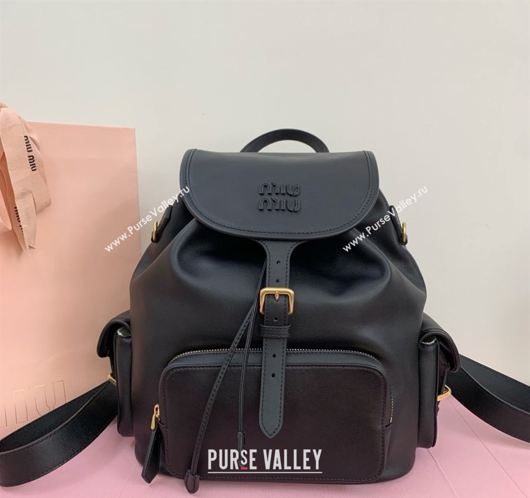 Miu Miu Calf leather backpack bag Black 2025 5BZ042 (LKF-250520086)