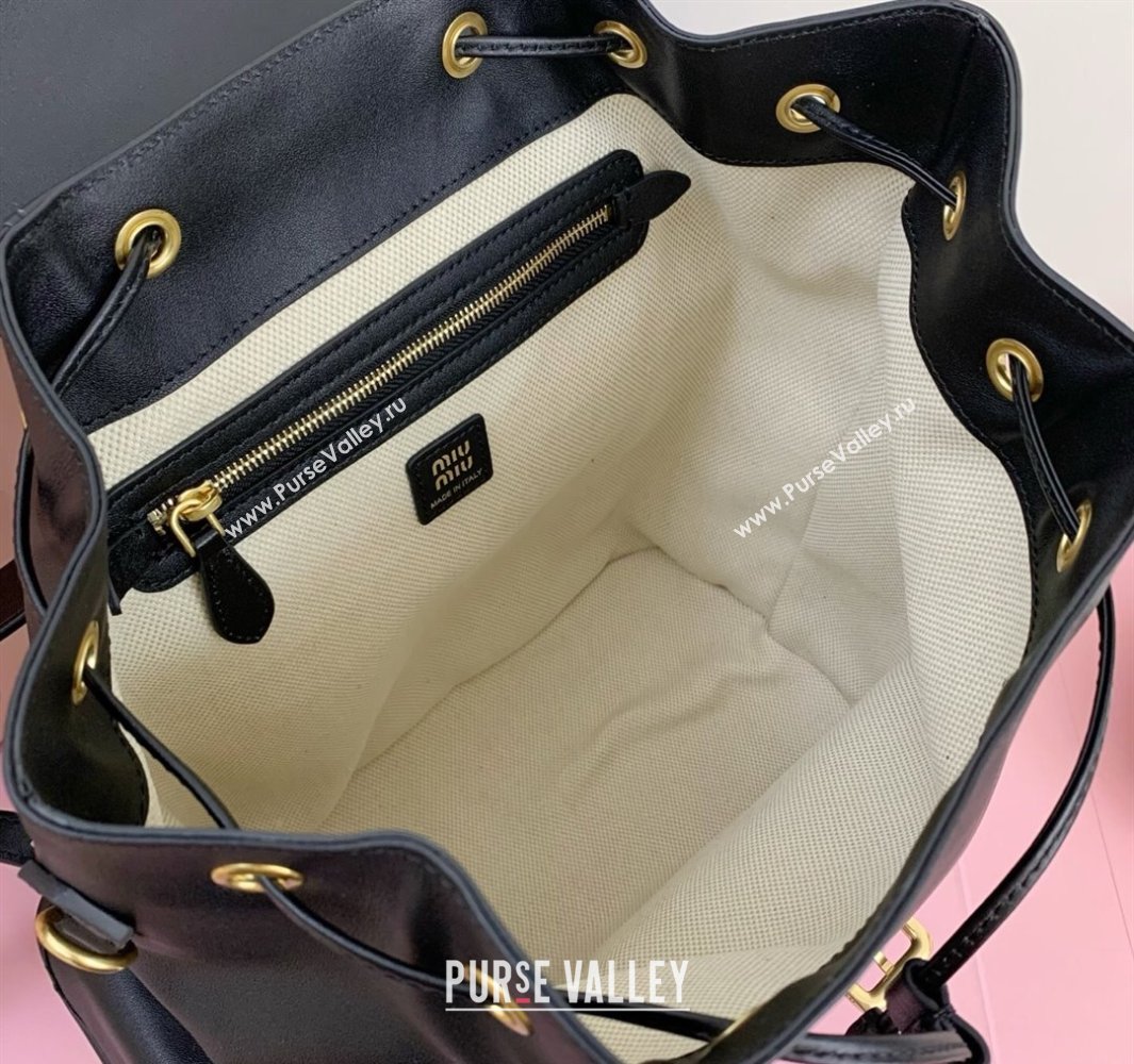 Miu Miu Calf leather backpack bag Black 2025 5BZ042 (LKF-250520086)