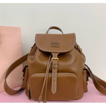 Miu Miu Calf leather backpack bag Brown 2025 5BZ042 (LKF-250520085)