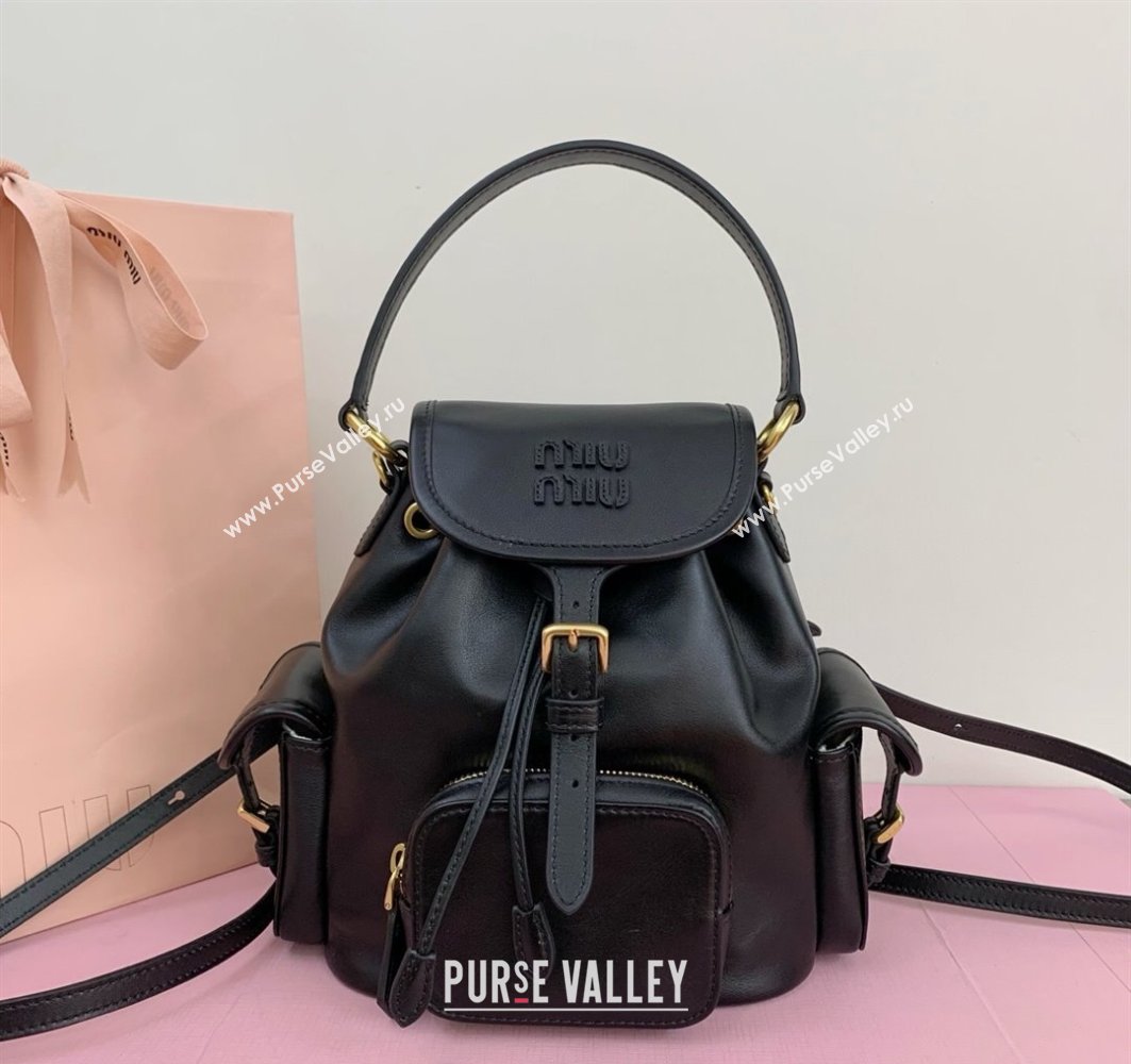 Miu Miu Calf Leather backpack bag Black 2025 5BZ043 (LKF-250520087)