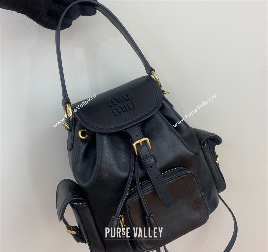 Miu Miu Calf Leather backpack bag Black 2025 5BZ043 (LKF-250520087)