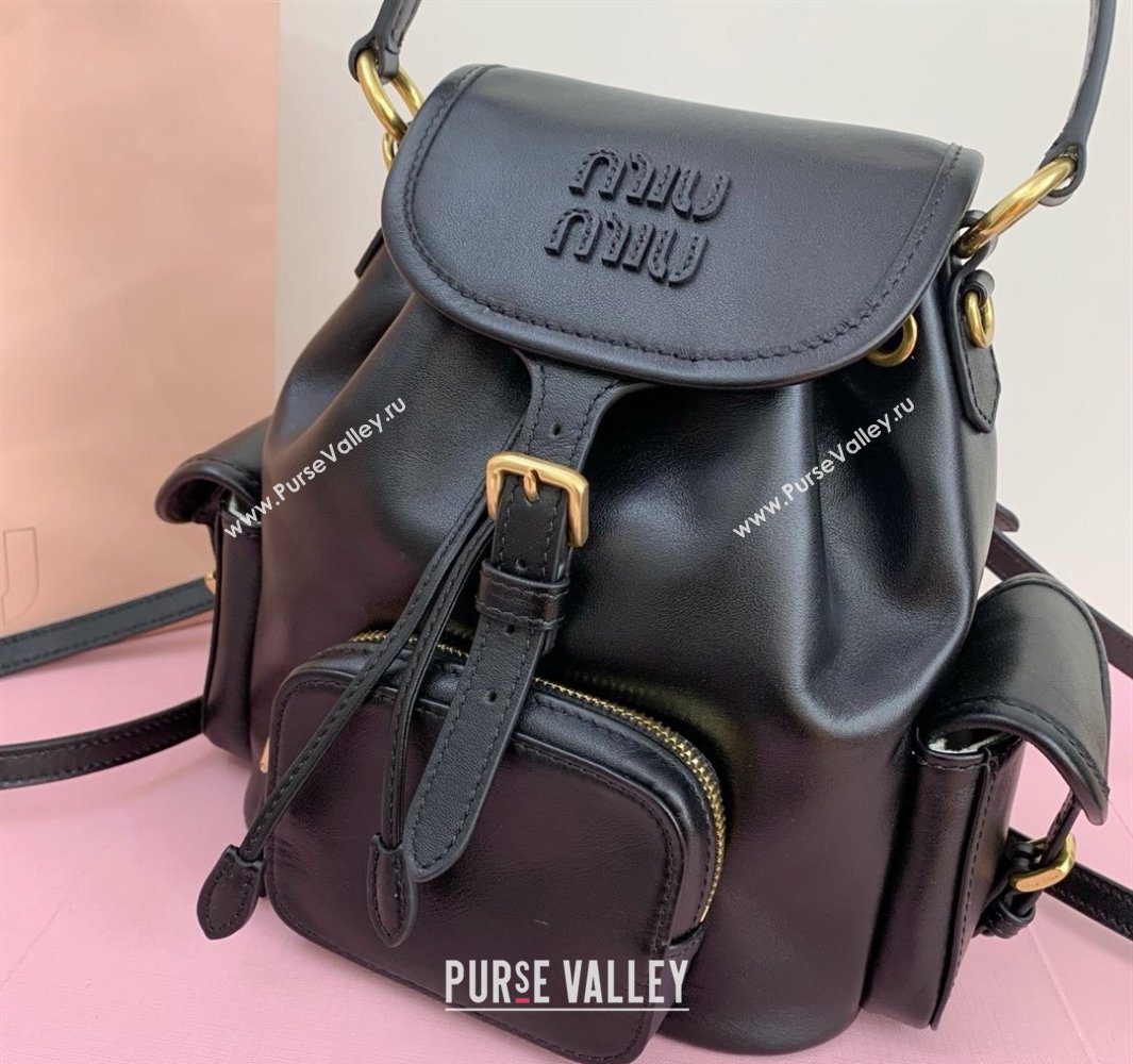 Miu Miu Calf Leather backpack bag Black 2025 5BZ043 (LKF-250520087)