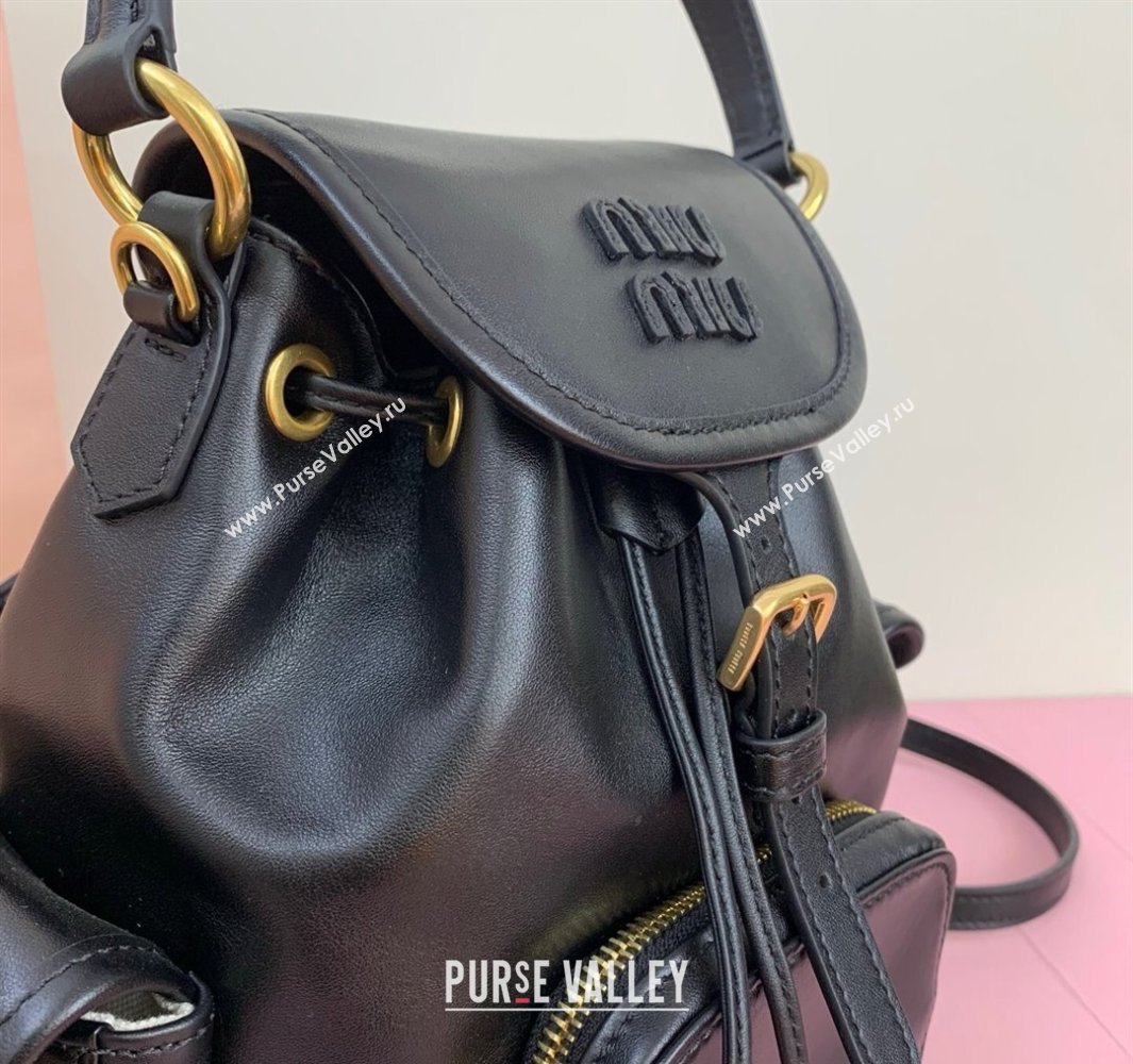 Miu Miu Calf Leather backpack bag Black 2025 5BZ043 (LKF-250520087)