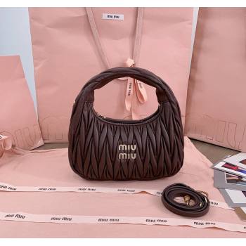 Miu Miu Wander Matelasse Nappa Leather Small Hobo bag 5BC125 Briarwood Brown 2025 (JD-250520091)