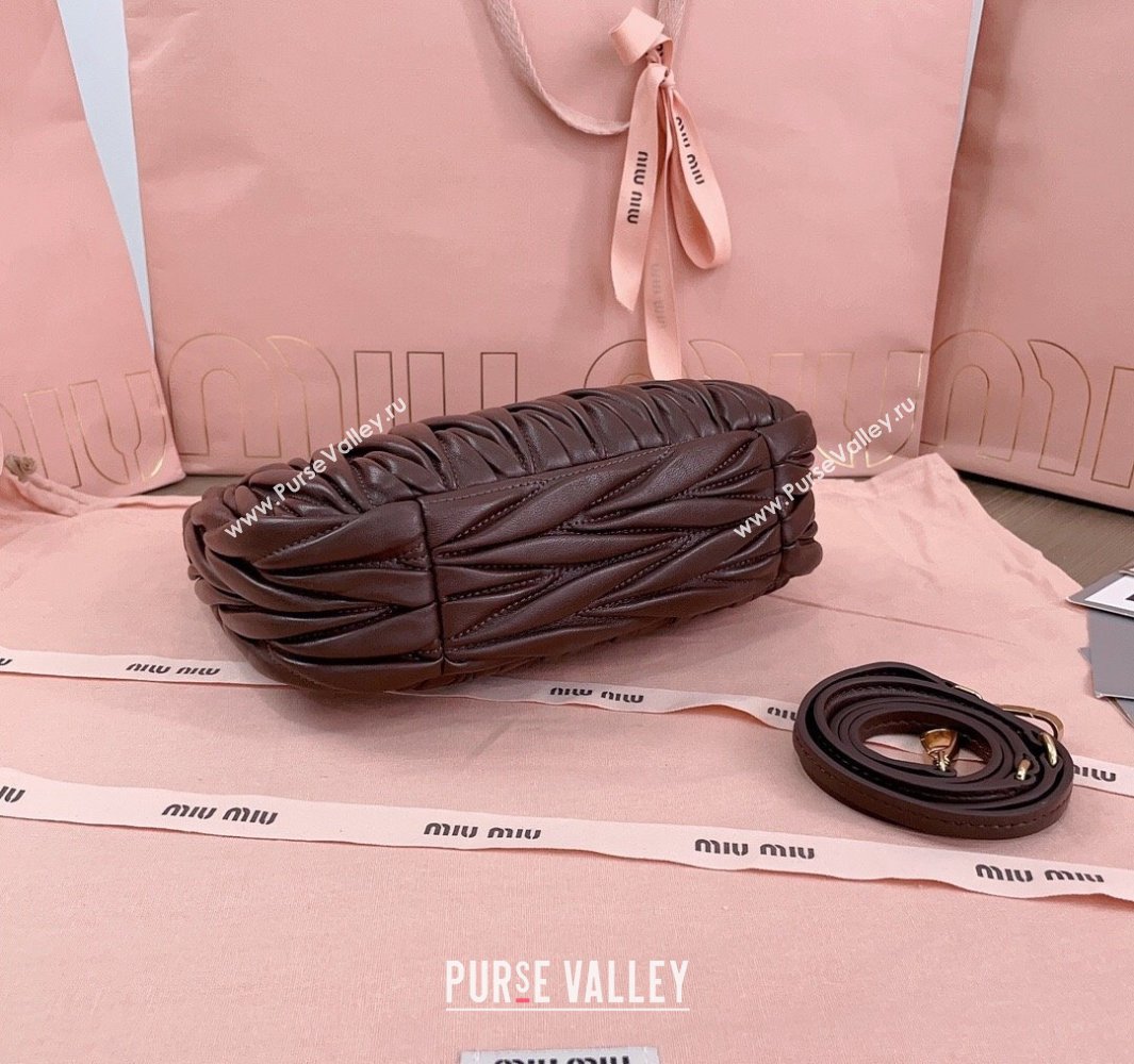 Miu Miu Wander Matelasse Nappa Leather Small Hobo bag 5BC125 Briarwood Brown 2025 (JD-250520091)