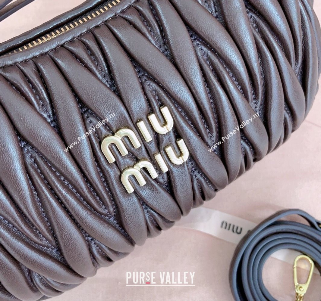 Miu Miu Wander Matelasse Nappa Leather Small Hobo bag 5BC125 Briarwood Brown 2025 (JD-250520091)