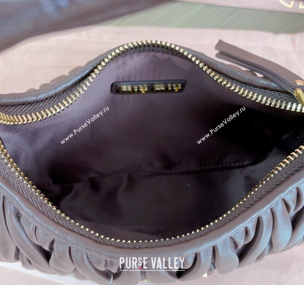 Miu Miu Wander Matelasse Nappa Leather Small Hobo bag 5BC125 Briarwood Brown 2025 (JD-250520091)