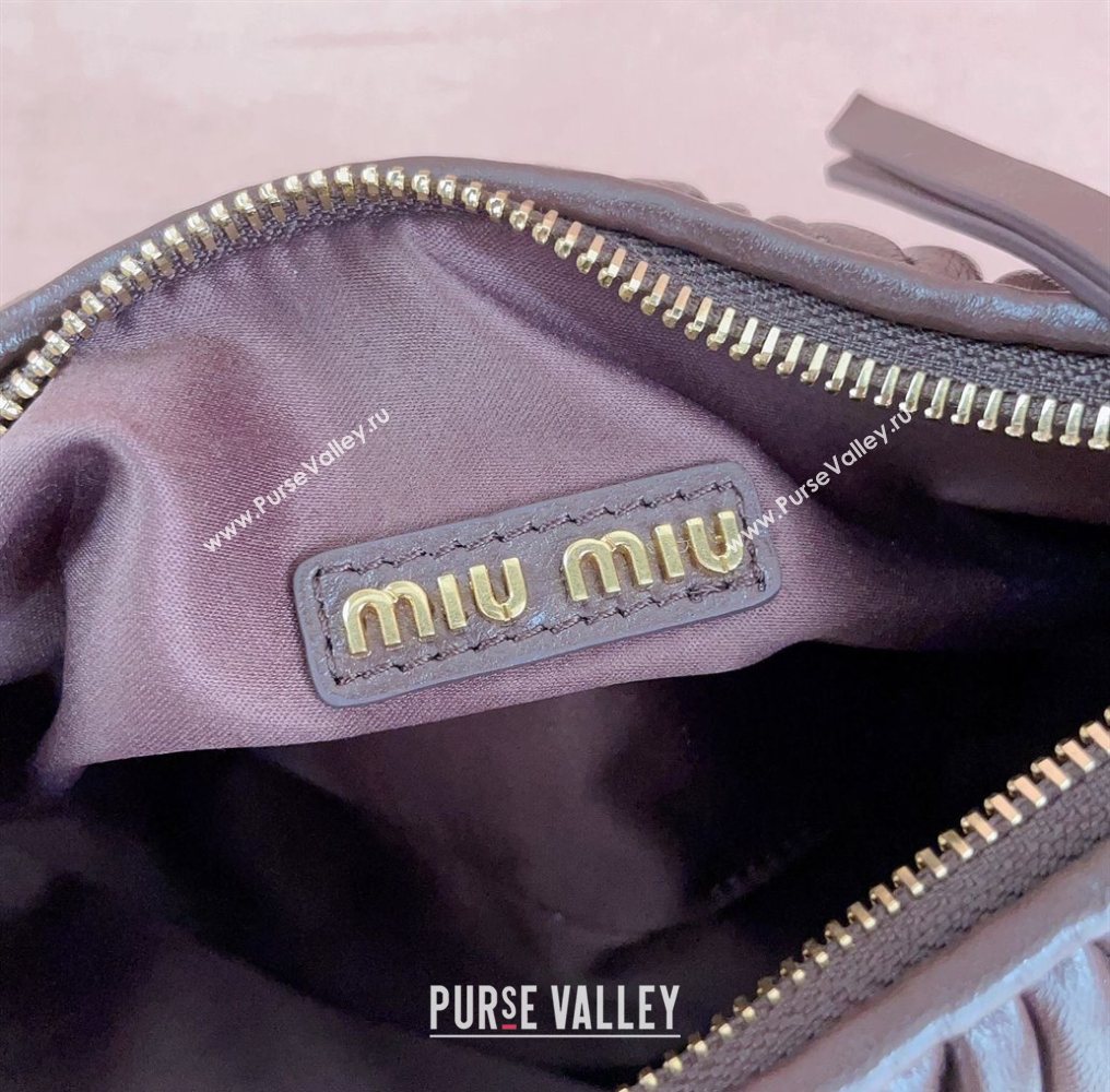 Miu Miu Wander Matelasse Nappa Leather Small Hobo bag 5BC125 Briarwood Brown 2025 (JD-250520091)