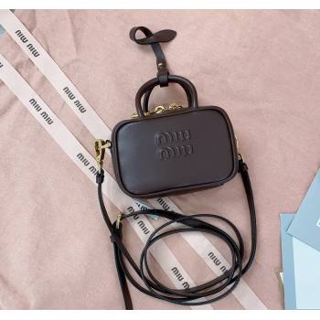 Miu Miu Beau Leather micro-bag Briarwood Brown 2025 5NR020 (JD-250520094)