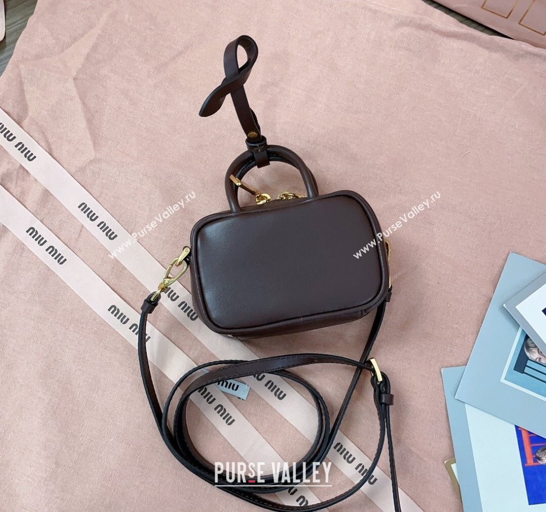 Miu Miu Beau Leather micro-bag Briarwood Brown 2025 5NR020 (JD-250520094)
