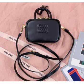 Miu Miu Beau Leather micro-bag Black 2025 5NR020 (JD-250520095)