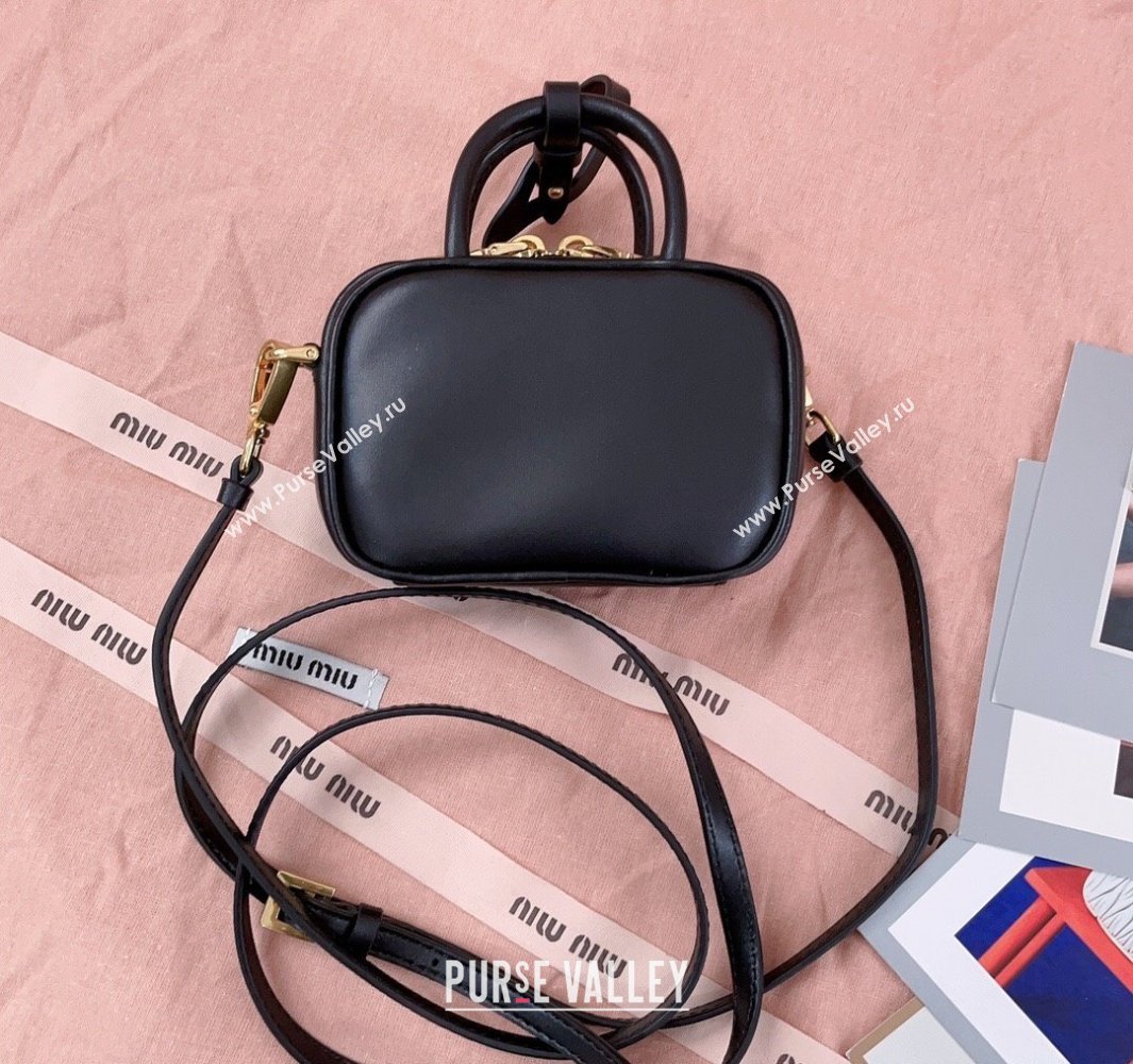 Miu Miu Beau Leather micro-bag Black 2025 5NR020 (JD-250520095)