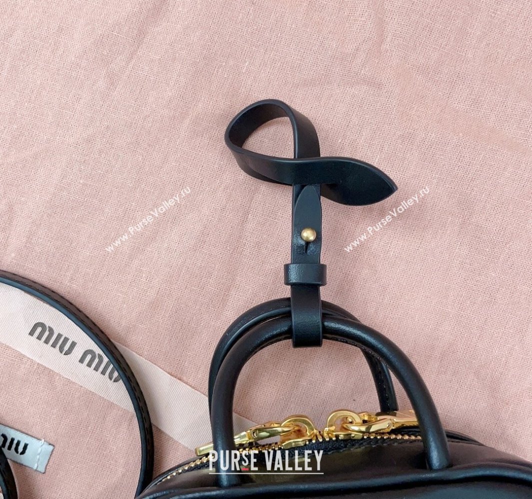 Miu Miu Beau Leather micro-bag Black 2025 5NR020 (JD-250520095)