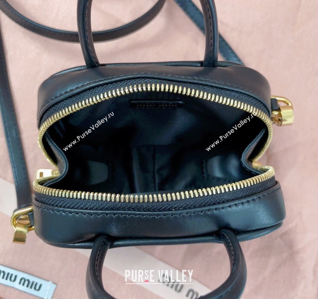 Miu Miu Beau Leather micro-bag Black 2025 5NR020 (JD-250520095)