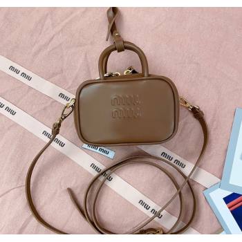 Miu Miu Beau Leather micro-bag Brown2 2025 5NR020 (JD-250520096)