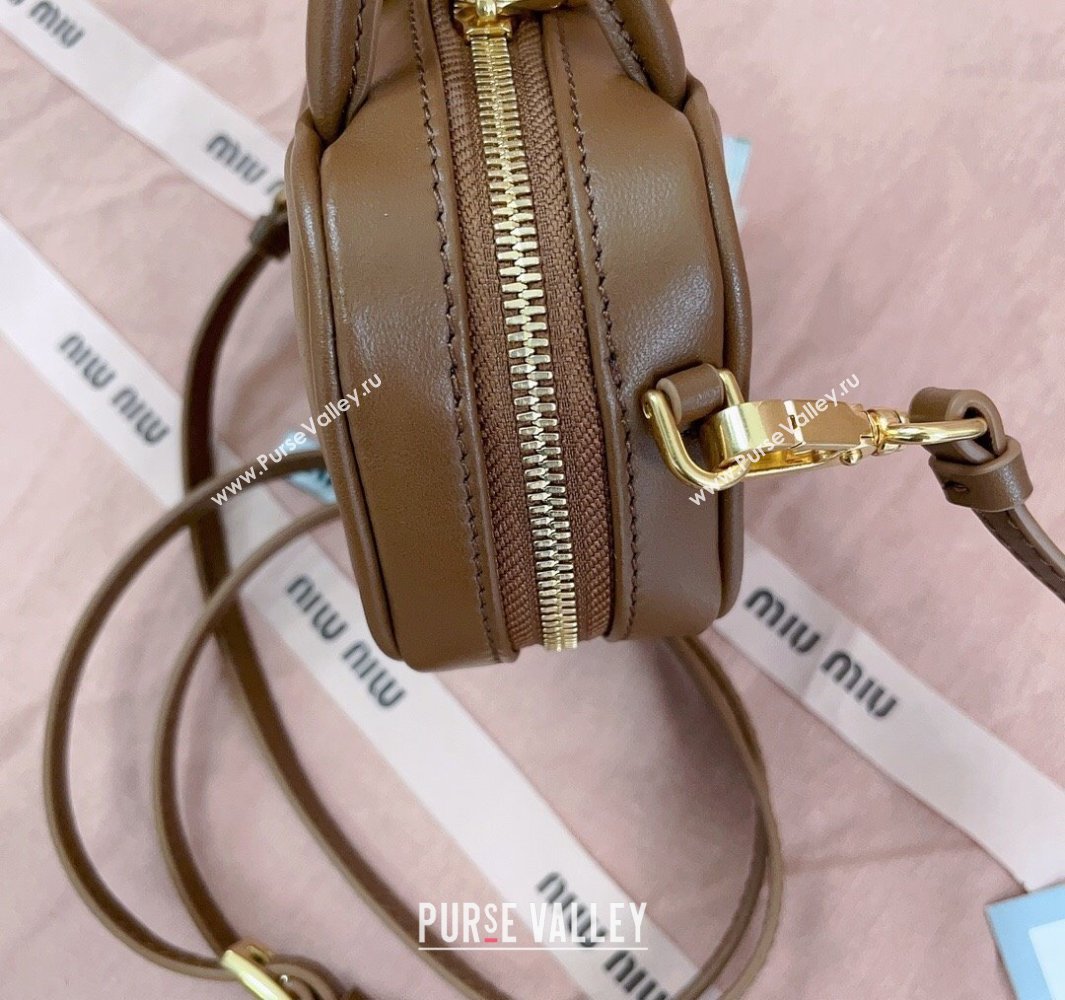 Miu Miu Beau Leather micro-bag Brown2 2025 5NR020 (JD-250520096)