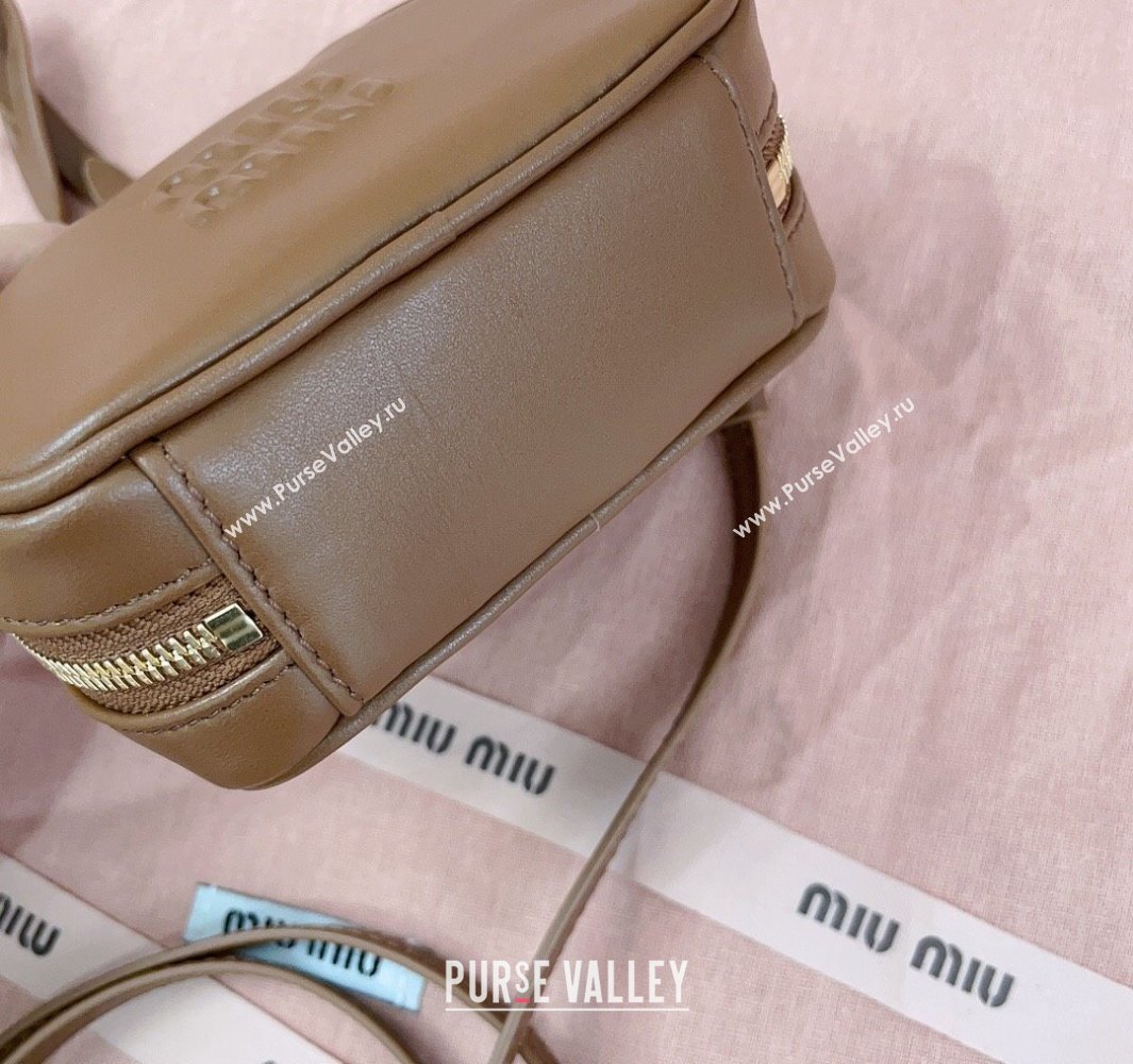 Miu Miu Beau Leather micro-bag Brown2 2025 5NR020 (JD-250520096)
