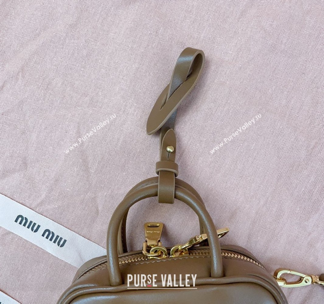 Miu Miu Beau Leather micro-bag Brown2 2025 5NR020 (JD-250520096)