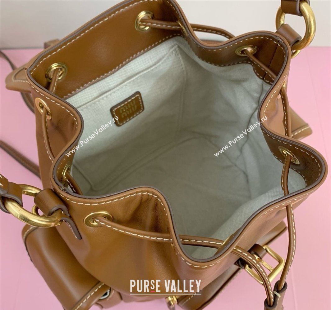 Miu Miu Calf Leather backpack bag Brown 2025 5BZ043 (LKF-250520088)