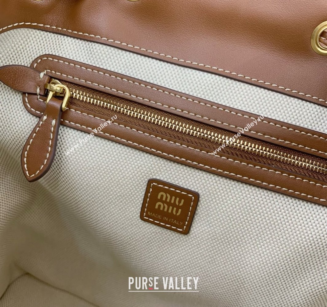 Miu Miu Calf leather backpack bag Brown 2025 5BZ042 (LKF-250520085)
