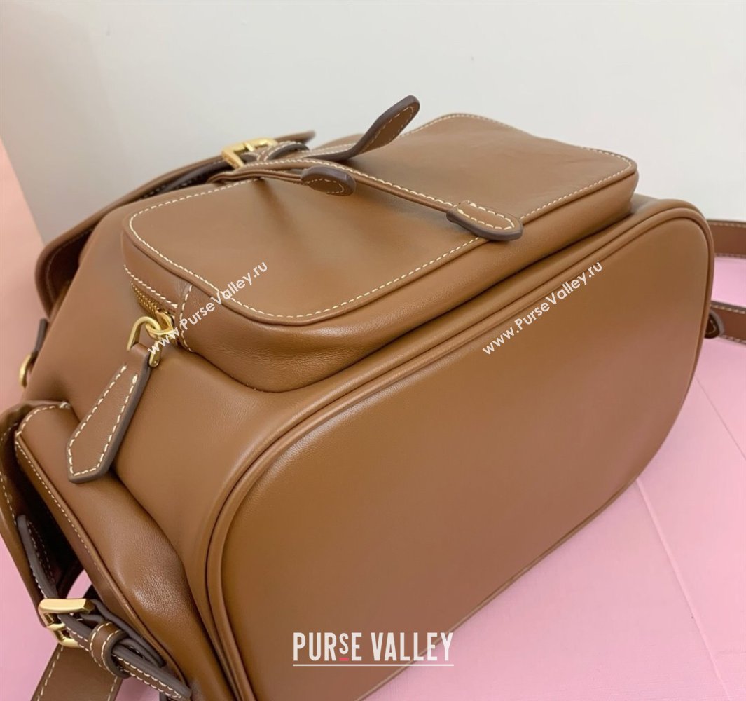 Miu Miu Calf leather backpack bag Brown 2025 5BZ042 (LKF-250520085)