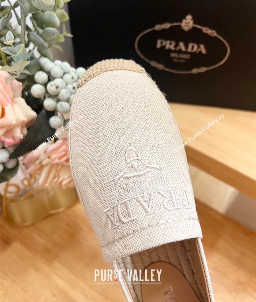 Prada Canvas Espadrilles Flat White 2024 0611 (HB-240611072)