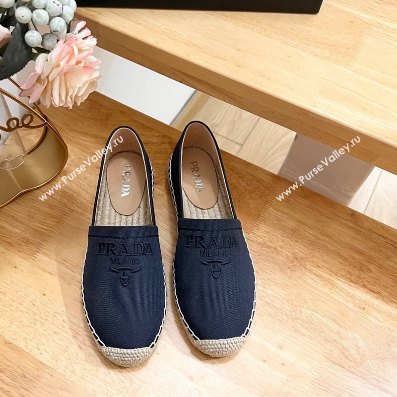 Prada Canvas Espadrilles Flat Dark Blue 2024 0611 (HB-240611073)