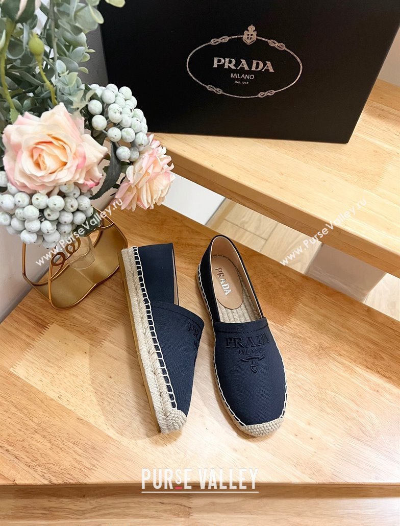 Prada Canvas Espadrilles Flat Dark Blue 2024 0611 (HB-240611073)