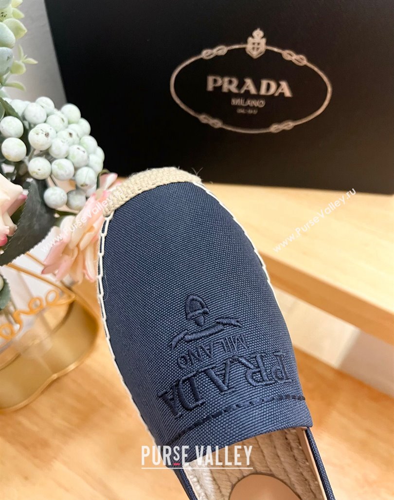 Prada Canvas Espadrilles Flat Dark Blue 2024 0611 (HB-240611073)