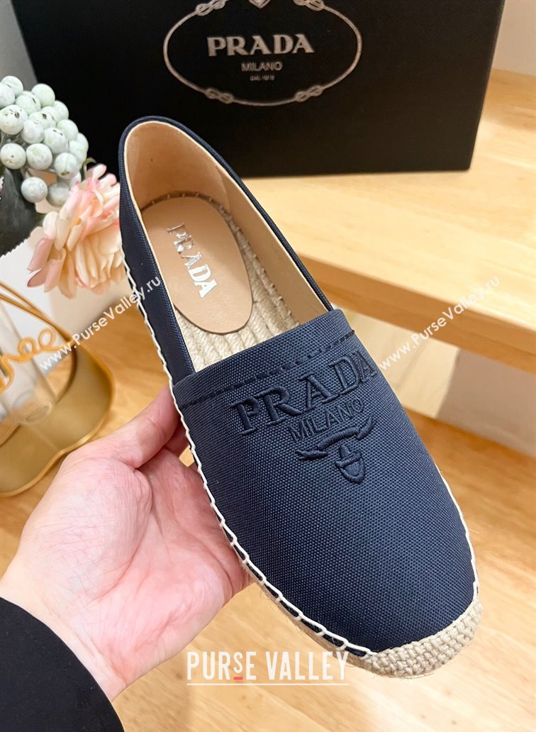 Prada Canvas Espadrilles Flat Dark Blue 2024 0611 (HB-240611073)