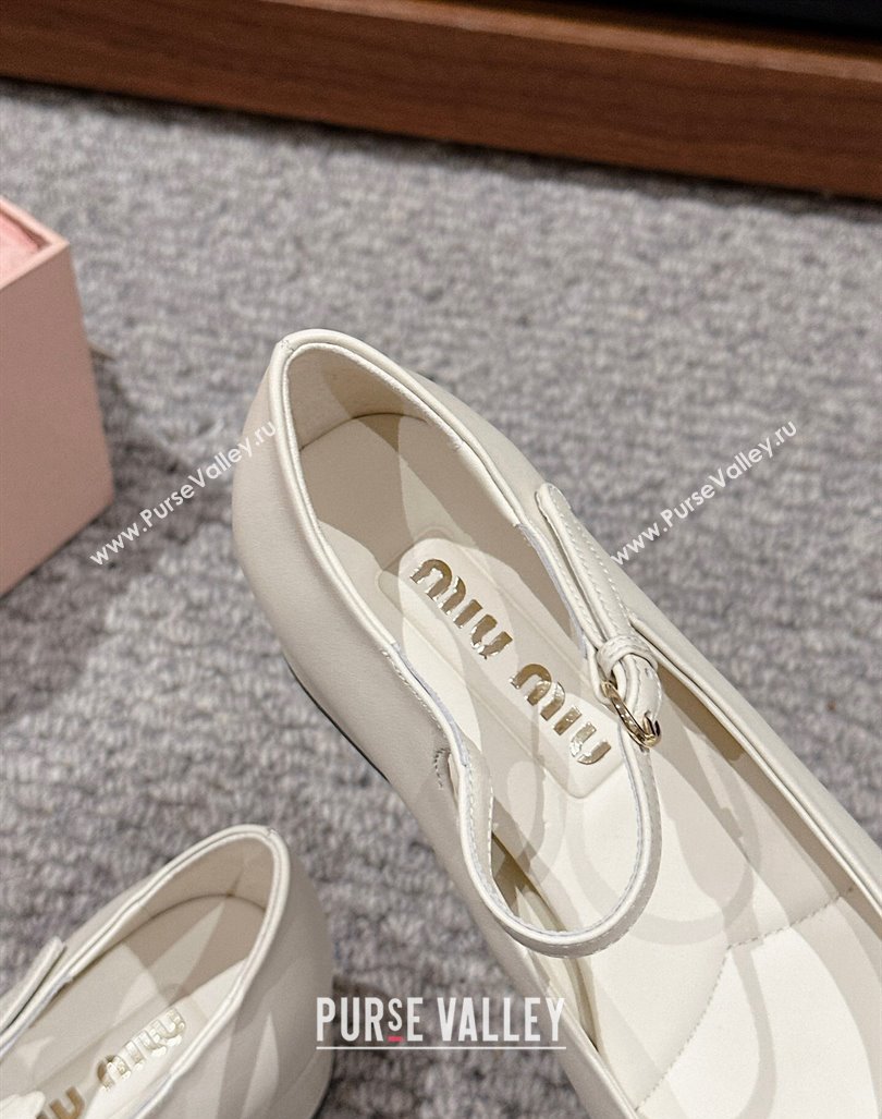 Miu Miu Two-tone leather pumps 3.5cm White 2024 0611 (SS-240611052)