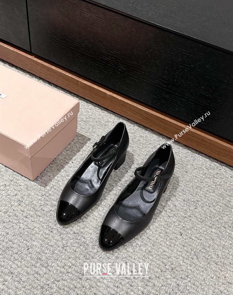 Miu Miu leather pumps 3.5cm Black 2024 0611 (SS-240611054)