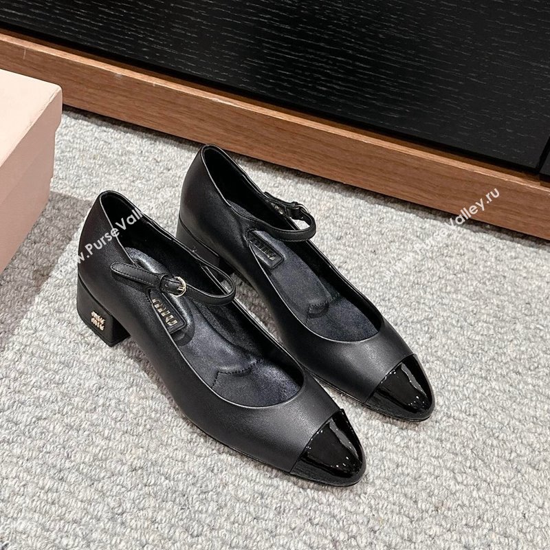 Miu Miu leather pumps 3.5cm Black 2024 0611 (SS-240611054)