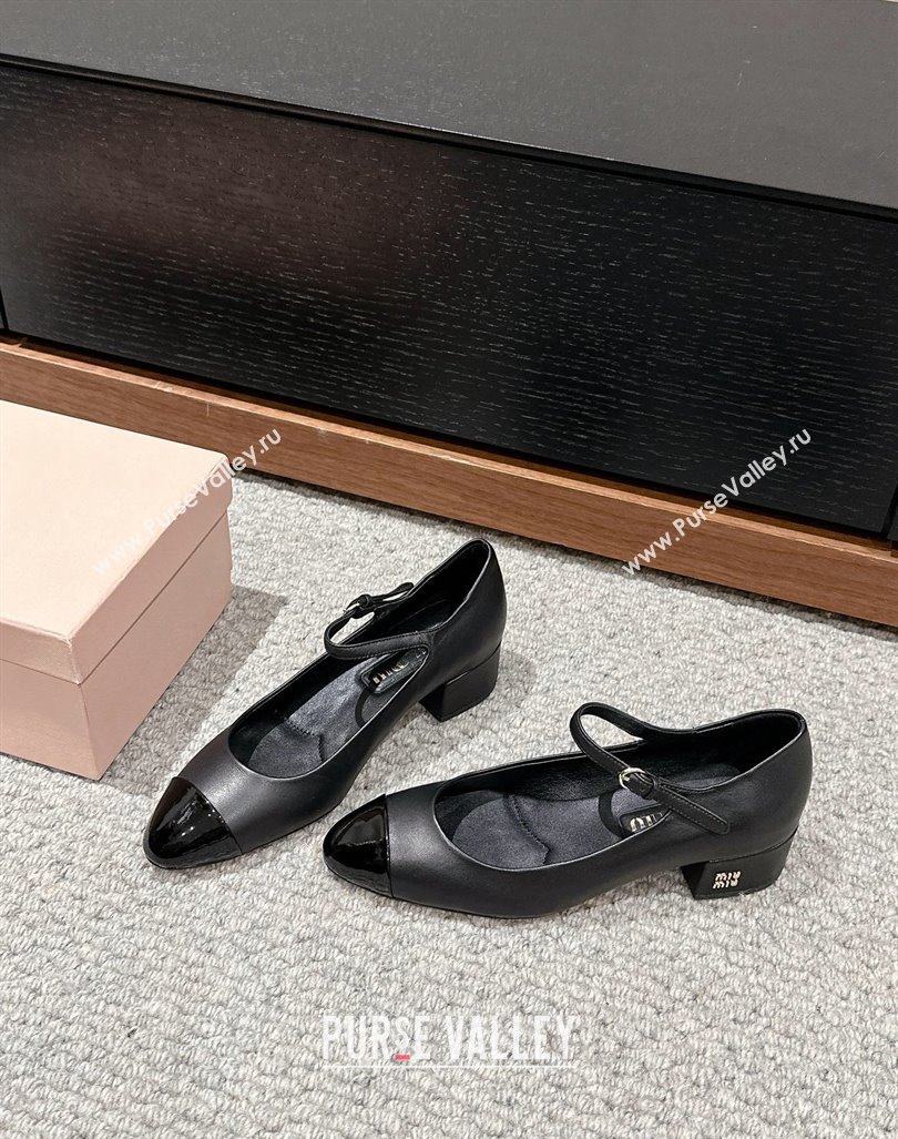 Miu Miu leather pumps 3.5cm Black 2024 0611 (SS-240611054)